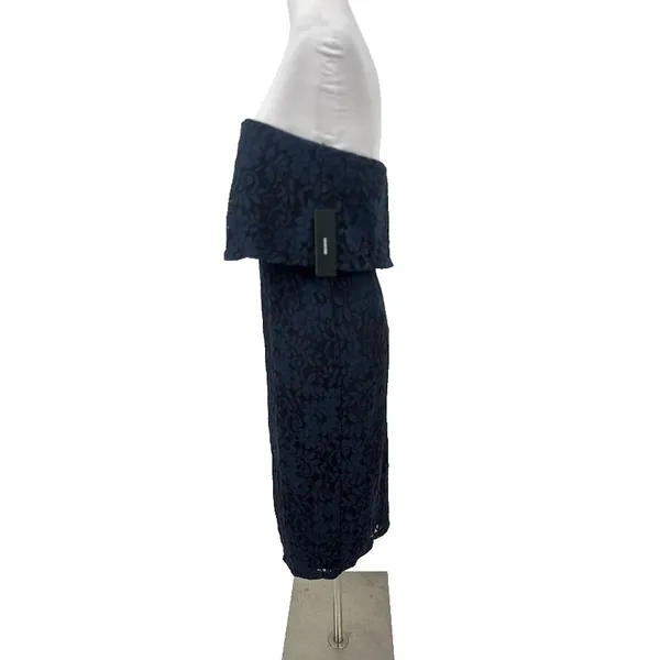 Lulus Let's Go Out Tonight Blue Lace Strapless Dress Medium Romantic‎ Evening - Image 5