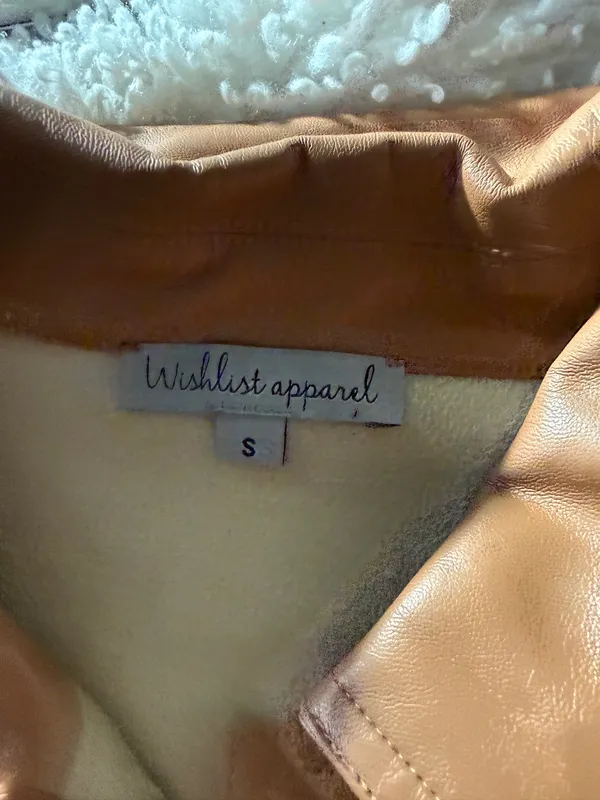 Faux leather button down Brown - Image 3