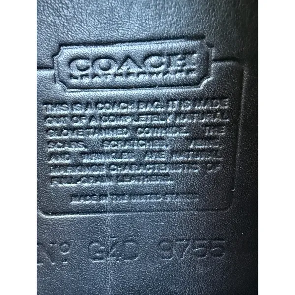 Vintage Coach Pocket Purse Black Leather Crossbody Bag 9755 Brass Turnlock - Image 10