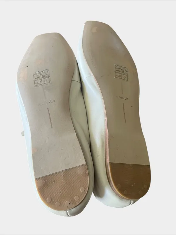 Dolce Vita Reyes Ivory Leather Mary Jane Ballet Flats Women’s Size 12 - Image 3