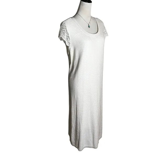 Lane‎ Bryant Birch Cream Crochet Knit Midi Dress Plus 22/24 Boho Chic Minimalist - Image 5