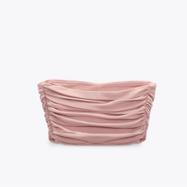 Zara Soft Blush Pink Corset Tube Top Size Small - Image 2