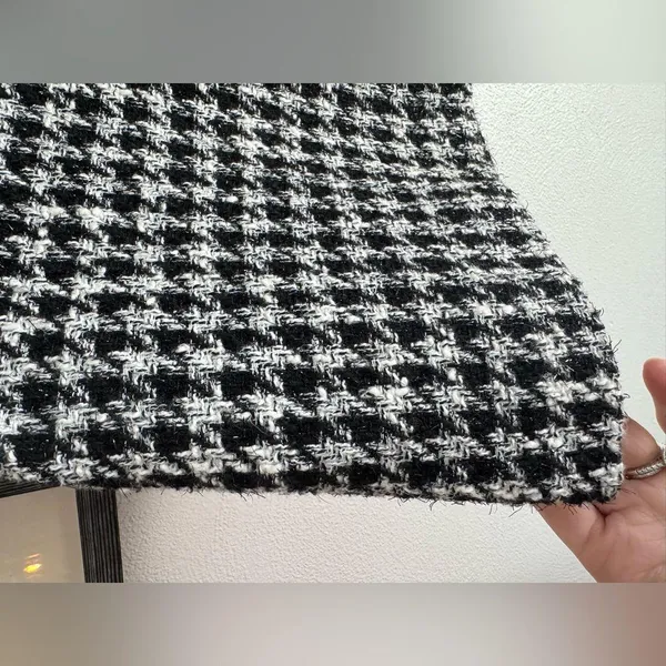 LOFT Black and White Houndstooth Mini Skirt - Image 7