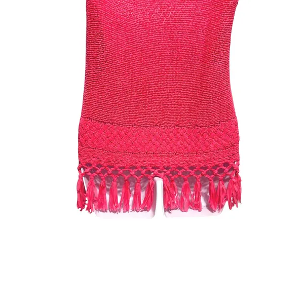 Lilly Pulitzer Women Crochet Tunic Top S Fringe Hem Pink Boho‎ Festival Resort - Image 3