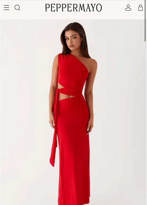 Pepper mayo Love Me Tie Maxi Dress Red - Image 2