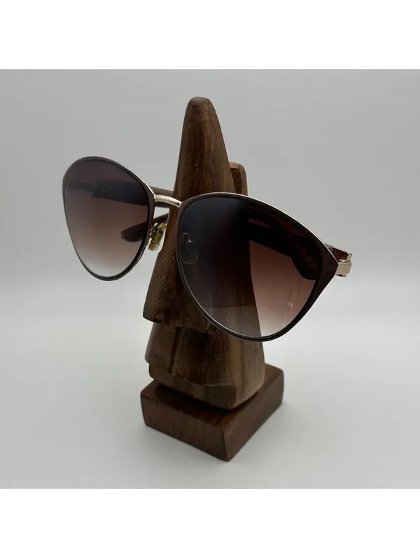 Jessica Simpson Gold & Brown Gradient Cat Eye Sunglasses - Image 2