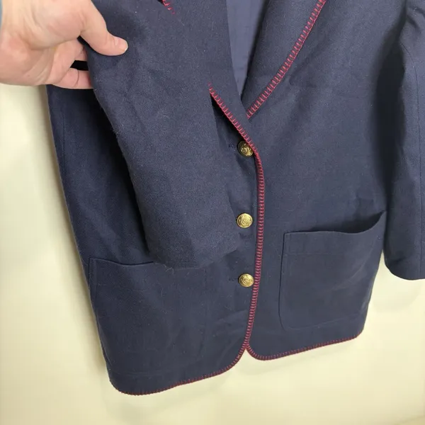 Vintage The Limited Women's Wool‎ Blend Long Blazer Jacket Navy Size S Academia - Image 3
