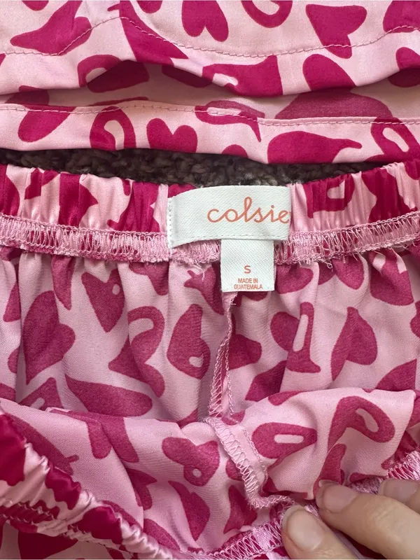 Colsie Pink Heart-Print Cami & Short Sleep Set - Image 4