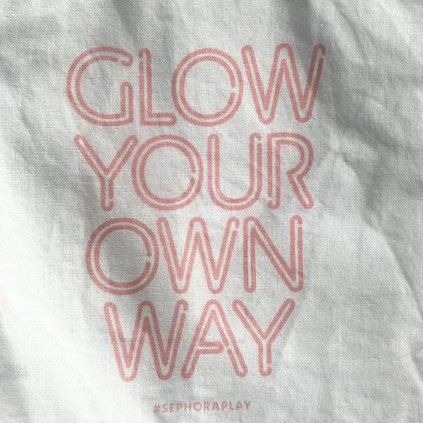 Sephora Glow Your Own Way Drawstring Cloth MakeUp Delicates Travel Bag White New - Image 2