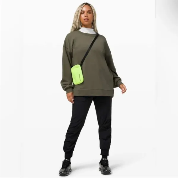 Lululemon Perfectly Oversized Crew Crewneck Sweatshirt Cotton Terry Army Green - Image 7