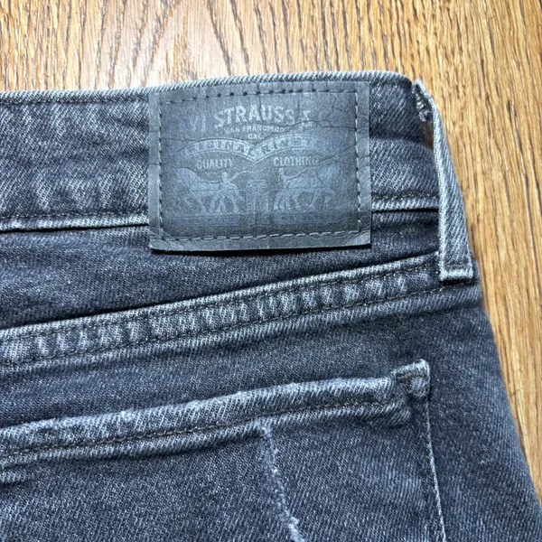 Levis 711 Skinny Jeans‎ Womens 26x28 Distressed Faded Black Denim Pants Grunge - Image 9