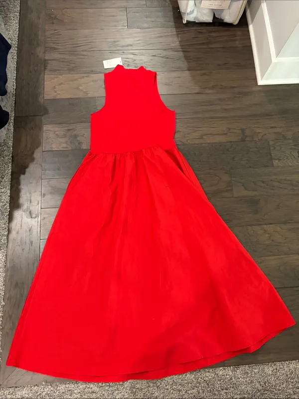 New With Tags A New Day Red Mock Neck Sleeveless Maxi Dress Sz S - Image 10