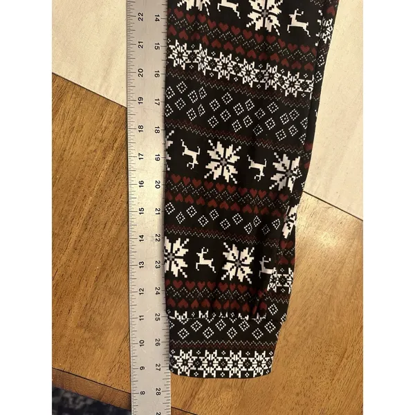 SHO SHO Stretchy OnePiece jumpsuit Pajamas Women’s XL Holiday Reindeer Snow NEW - Image 7