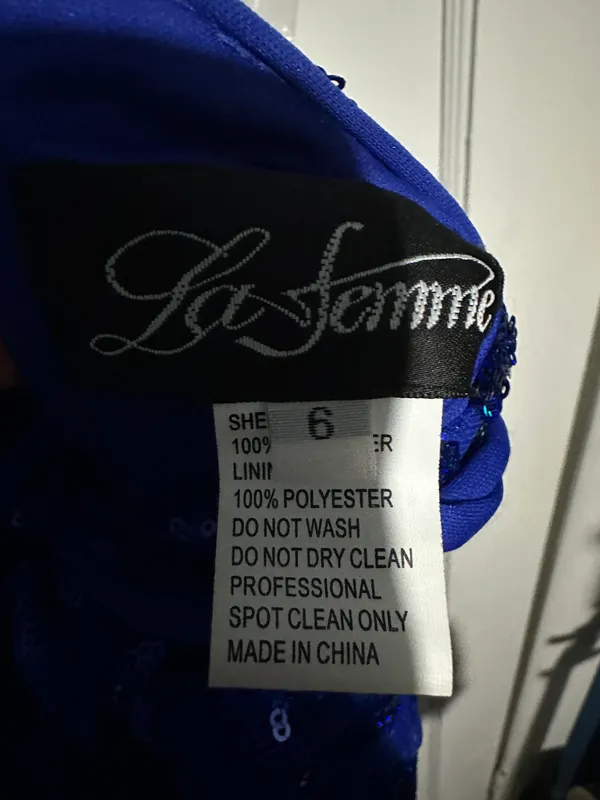 La Femme Blue Prom Dress - Image 4