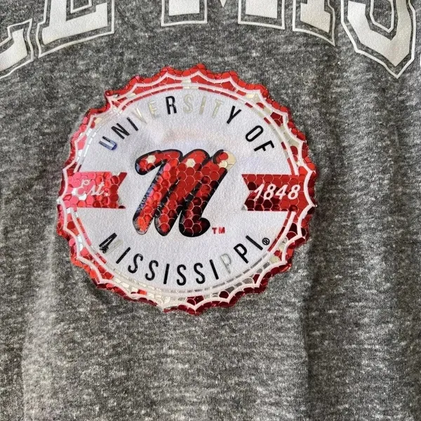 Gameday Couture Ole Miss Grey 3/4 Sleeve T-Shirt‎ Medium - Image 2