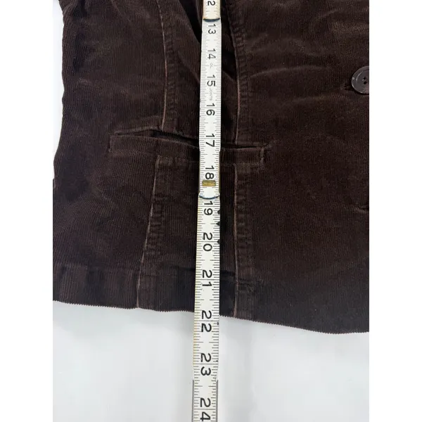 St Johns Bay Stretch Brown Corduroy Jacket Mock Neck Button Front Size L - Image 5