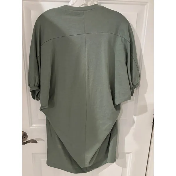 Zara Oversized V-Neck‎ Tunic Top Dolman Sleeve Sage Green XS - Image 4