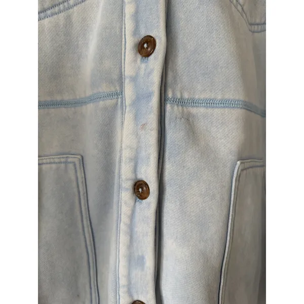 Pilcro‎ Anthropologie Fleece Shirt Jacket Washed Blue Women's Size Large - Image 10