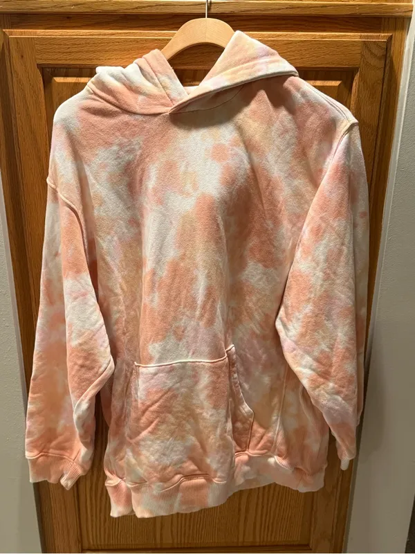 Aerie Oversized Tie Dye Hoodie in Pink/Orange - Image 2