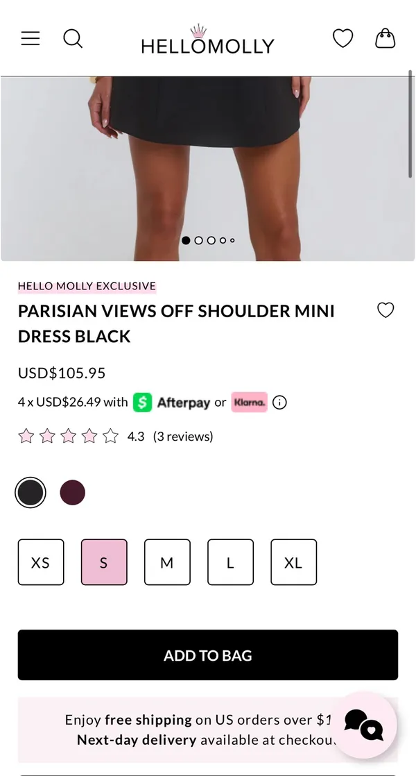 Hello Molly Mini Dress Black - Image 7