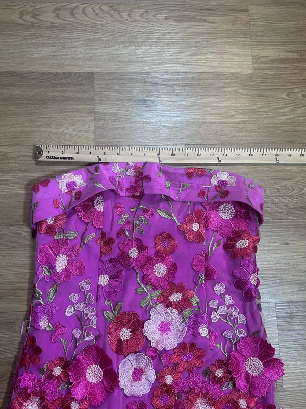A’ltar’d State Strapless Floral Embroidered Mini Dress Pink Size L - Image 3