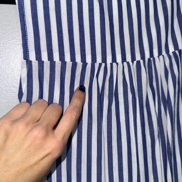 Pomander Place Dress Women S Blue White Good Striped Tiered Cotton Mini Y20971T - Image 3
