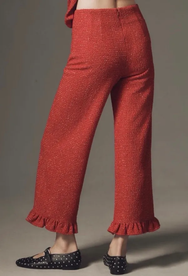 Anthropologie Maeve The Colette Crop Wide-Leg Pants: Tweed Edition, Size 27 - Image 5