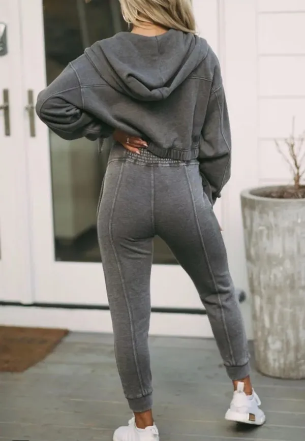 These Three Boutique Gray Zip Up - Image 2
