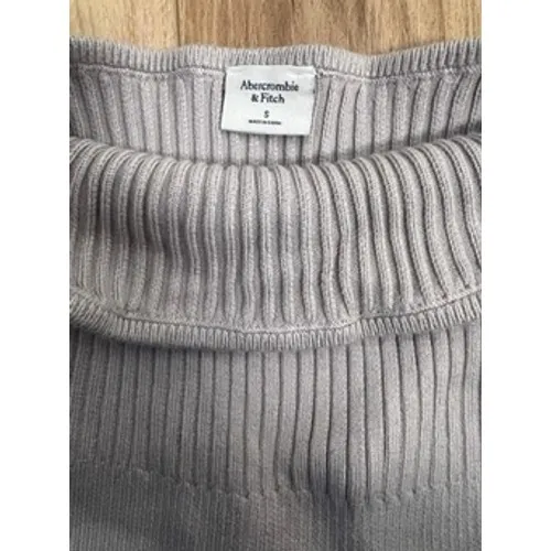 Abercrombie & Fitch Wm Sm Ribbed Knit Tube Top Grey Beige Bandeau Y2K 00s Preppy - Image 2