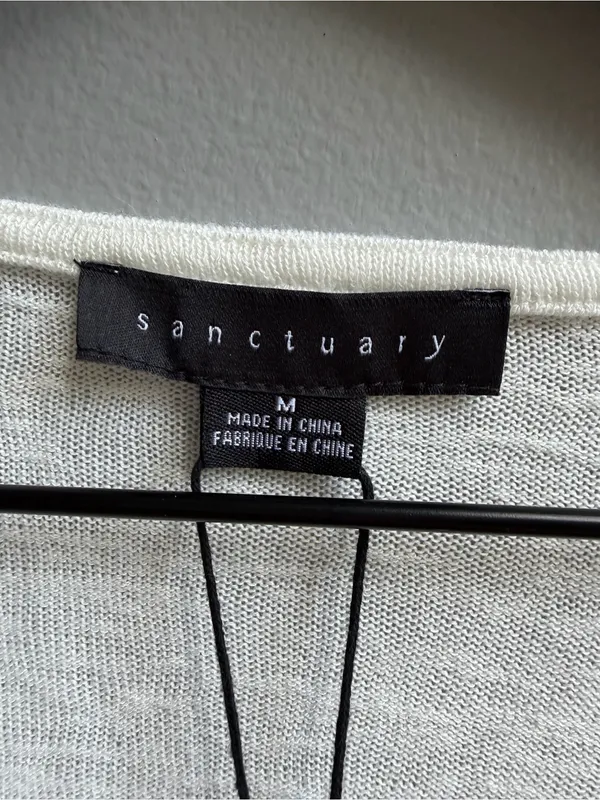 Sanctuary NWT Thinking of You Knit Top Women's White Twist Front Long-Sleeve M - Image 6