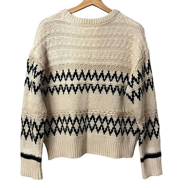Skies Are Blue Womens Fair Isle Knit Sweater Sz S Preppy Heritage Nordic Chunky - Image 3