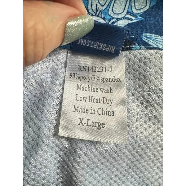 Rip Skirt‎ Hawaii Wrap Skirt Women Size XL Blue Beach Swim Cover Up Tropical - Image 7