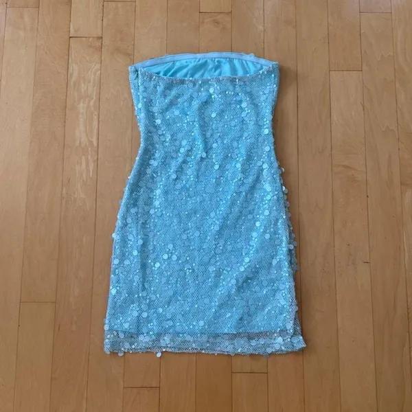 Princess Polly Mareisa Blue Sequin Mini Dress - Image 3
