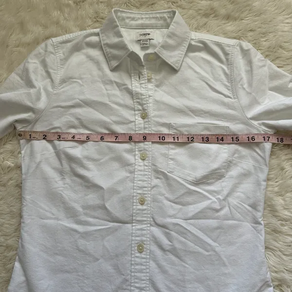 J. Crew Factory Top Petite Button-Up Oxford Shirt in Signature Fit White PXS NWT - Image 9