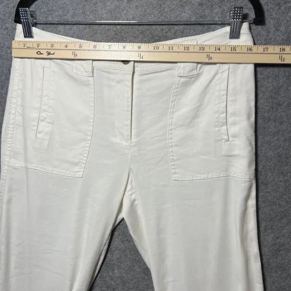 White House Black Market The‎ Trouser White Linen Blend Wide Leg Pants Size 4 - Image 2