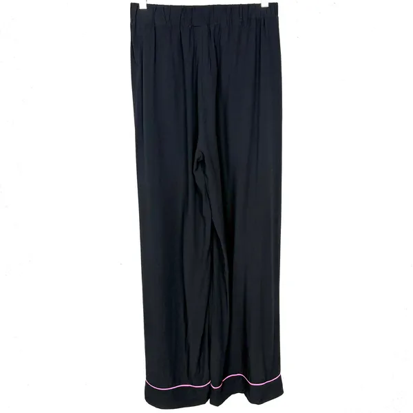 Sun68 Womens Viscose Wide Leg Drawstring Pants Black Relaxed Beach Size Medium - Image 2