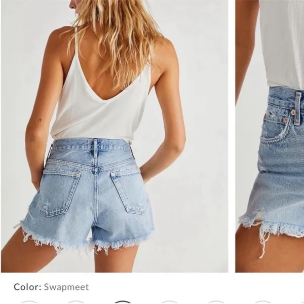 Agolde Parker Vintage Cut Off Denim Shorts Swapmeet Size 28 Free People - Image 6