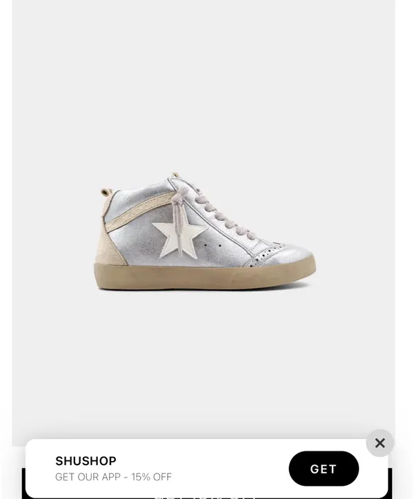 Shushop Sneakers Silver Size 6.5 - Image 2