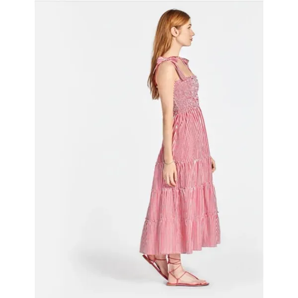 Maxwell Geraldine Brooke Red Gingham Midi Dress Sz S Cottagecore Cotton - Image 12