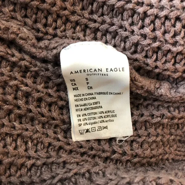 American Eagle Women's Sweater Knitted Long Sleeve Crew Neck Pullover Purple S - Image 5