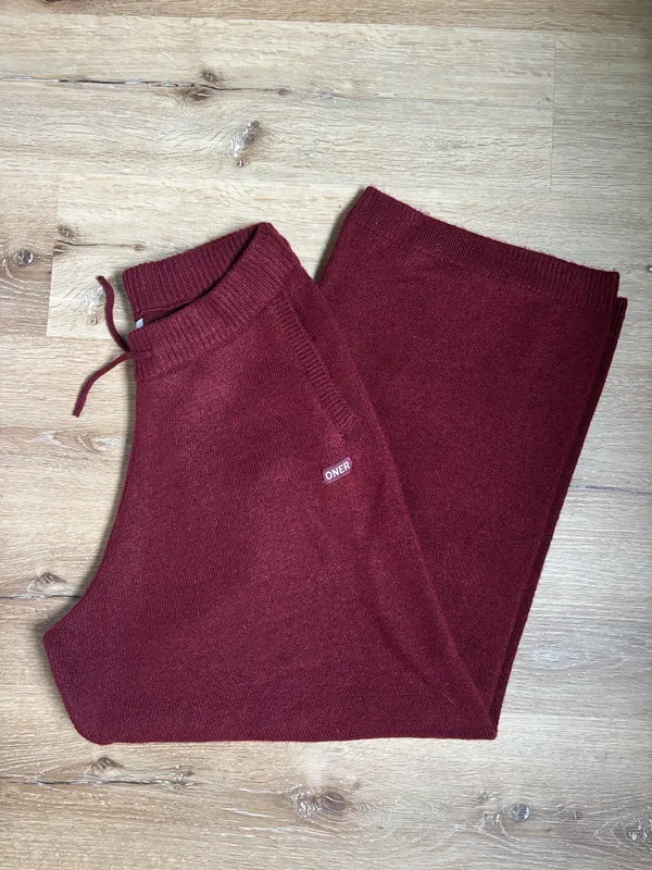 Oner Active Oversized Knit Straight Leg Pants Rosewood - Image 4