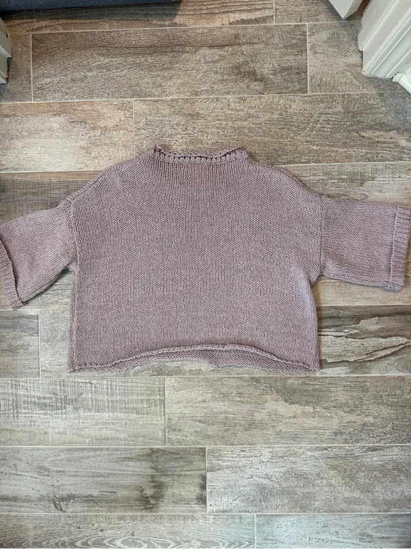 Altar'd State Cropped Scoop Neck Sweater in Dusty Mauve - Image 2