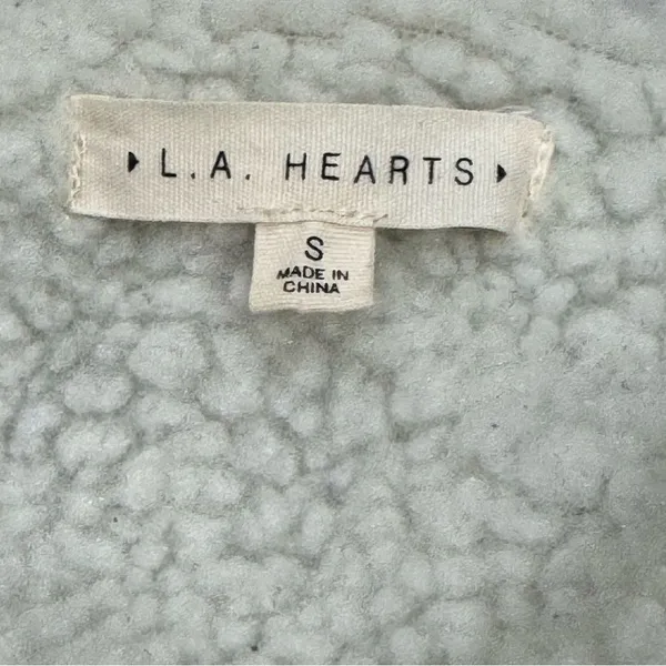 Pacsun LA Hearts Cropped Sherpa Lined Jacket Women’s Small - Image 2