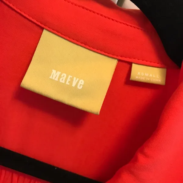 Anthropologie Maeve Orange Collared Blouse - Image 3