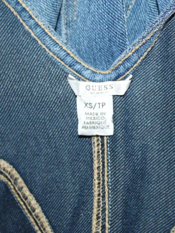 Guess Paneled Denim Bodycon Jeans Mini Dress Size XS - Image 7