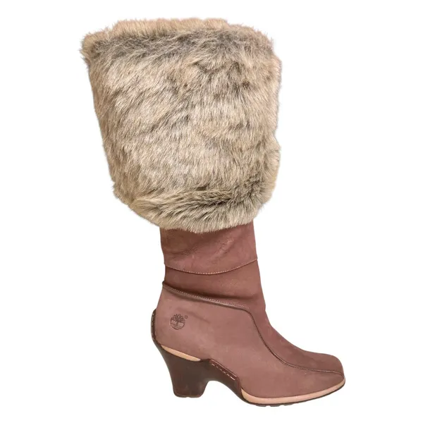 Timberland Baychester Faux Fur Fold Down Vintage Y2K Wedge Boots Size 9.5M - Image 15