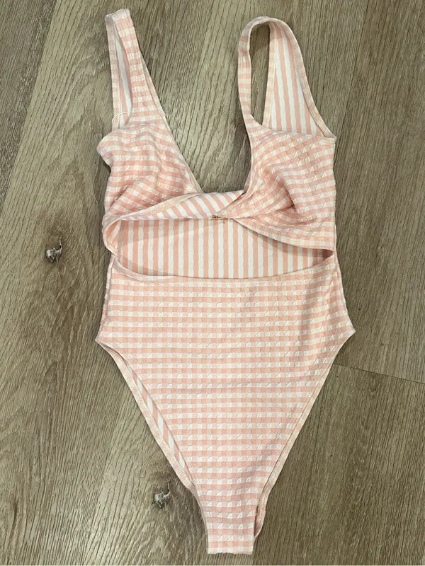 Skatie Pink White Gingham Resa One Piece Swimsuit Size XS small - Image 2