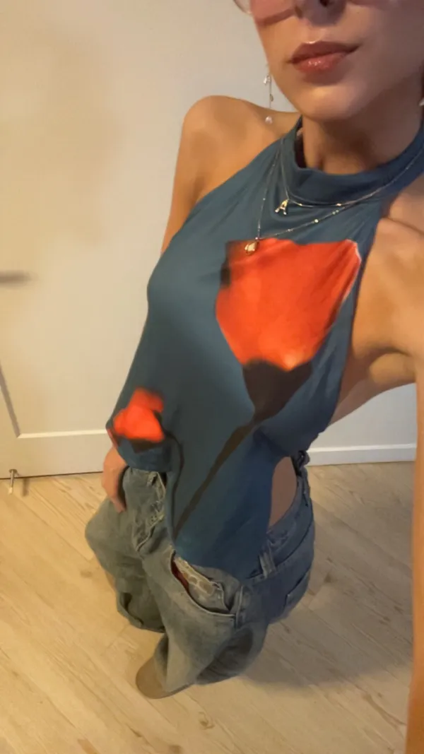 Blue Halter Neck Top Size XS - Image 2