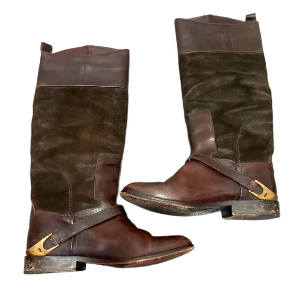 Golden Goose Charlye Riding Boots Santa Fe Suede Leather‎ Distressed Size 36 (6) - Image 9