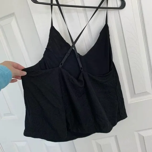Grace Karin women’s‎ size 2XL plus size black shiny tank top cross strap back - Image 3